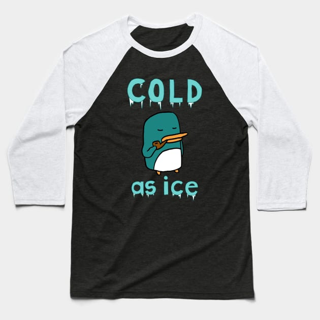 Cool Penguin Stays Frosty While Smoking Soothing Pipe Baseball T-Shirt by idreamofbubblegum